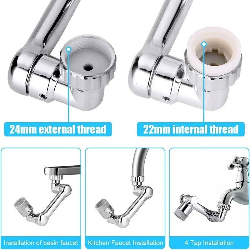 Multi-Functional Anti-Splash Kitchen And Bathroom Faucet Extender With 1080° Rotation And Filter