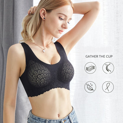 Women Top Vest Seamless Comfort Push Up Bra Shapewear Stretch Comfy Crop Sports