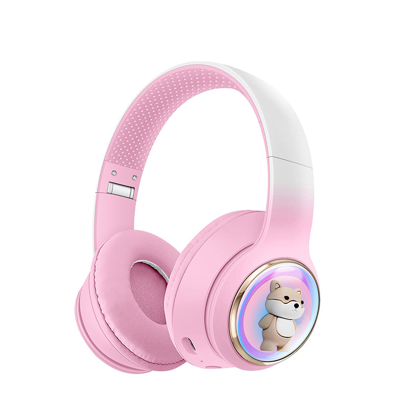 AKZ-52 Cute Cartoon Bluetooth 5.3 Wireless Headphones with HiFi Sound, TF Card Slot and Foldable Design
