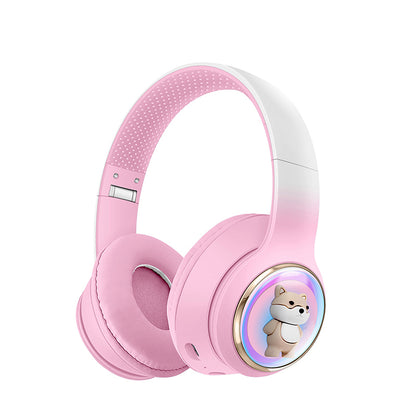 AKZ-52 Cute Cartoon Bluetooth 5.3 Wireless Headphones with HiFi Sound, TF Card Slot and Foldable Design