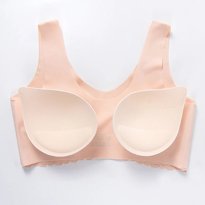 Women Top Vest Seamless Comfort Push Up Bra Shapewear Stretch Comfy Crop Sports