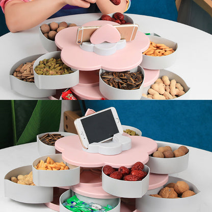 Flower Design Plastic Fruit Basket Double-Layer Creative Candy Box