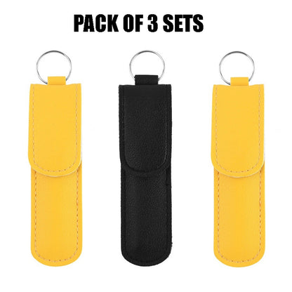 Pack of 3 Sets Stainless Steel Ear Wax Removal Kit with PU Leather Case (6 Pcs per Set) – Portable Ear Cleaner Tool Kit