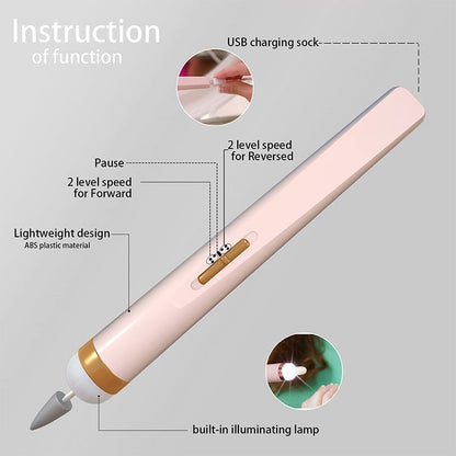5 In 1 Electric Nail Set Manicure Machine Nail Drill File Grinder Grooming Kit Polisher Remover