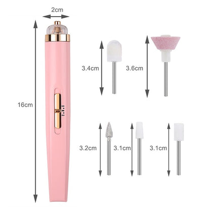 5 In 1 Electric Nail Set Manicure Machine Nail Drill File Grinder Grooming Kit Polisher Remover
