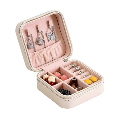 Mini Jewelry Organizer – Stylish and Portable Compact Storage Box for Rings, Earrings, and Necklaces