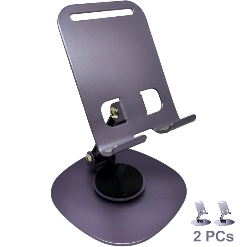 Pack of 2 – K72 Metal Collapsible Telescopic Bracket 360° Rotating Foldable Adjustable Mobile & Tablet Stand