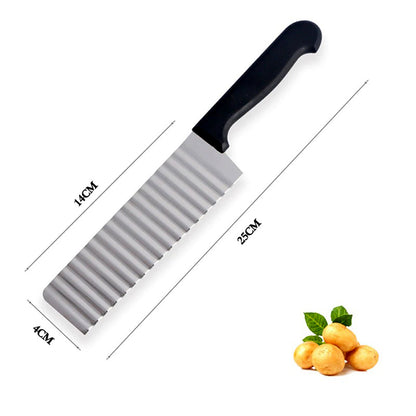 Pack Of 4 French Fries Cutter Stainless Steel Waving Knives