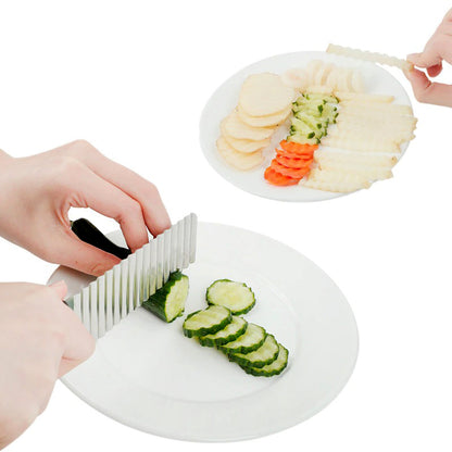 Pack Of 4 French Fries Cutter Stainless Steel Waving Knives