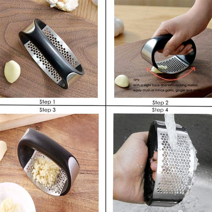 Effortless Stainless Steel Garlic Press Rocker – Ergonomic Garlic Crusher and Mincer