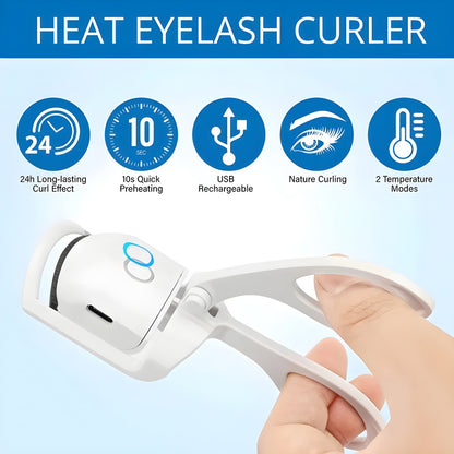 Compact and Rechargeable Mini Electric Eyelash Curler for Quick Long-Lasting Curling Ideal Tool for Women