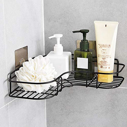 Multi-Use Wall Corner Storage Shelf – Durable Metal Bathroom & Kitchen Organizer