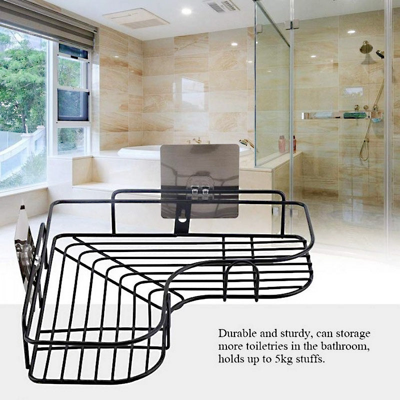 Multi-Use Wall Corner Storage Shelf – Durable Metal Bathroom & Kitchen Organizer