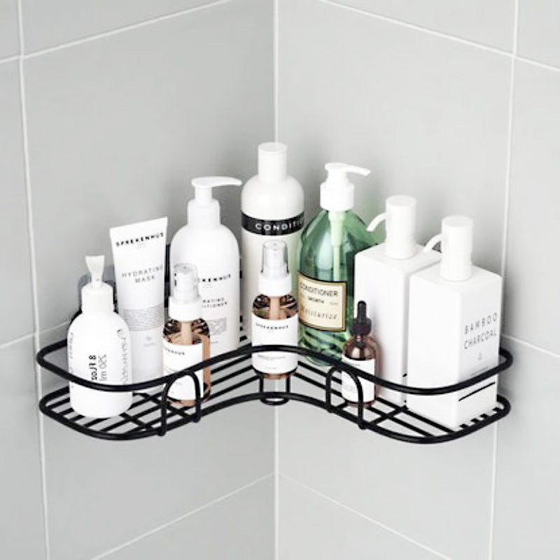 Multi-Use Wall Corner Storage Shelf – Durable Metal Bathroom & Kitchen Organizer