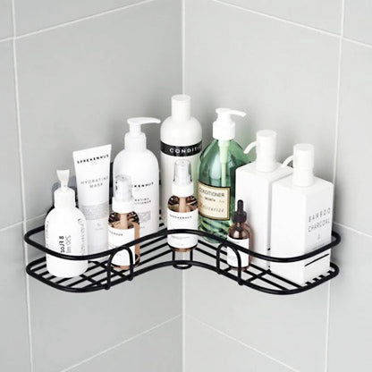 Multi-Use Wall Corner Storage Shelf – Durable Metal Bathroom & Kitchen Organizer