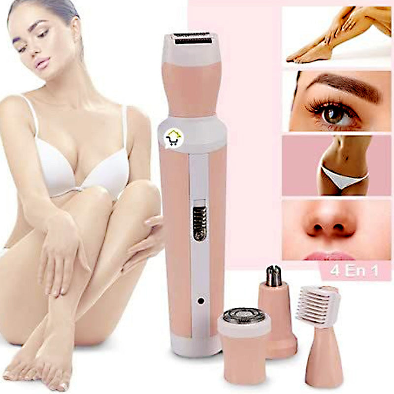 Kemei KM-3024 4-in-1 Rechargeable Women’s Grooming Kit- Professional Hair Removal & Shaver Set