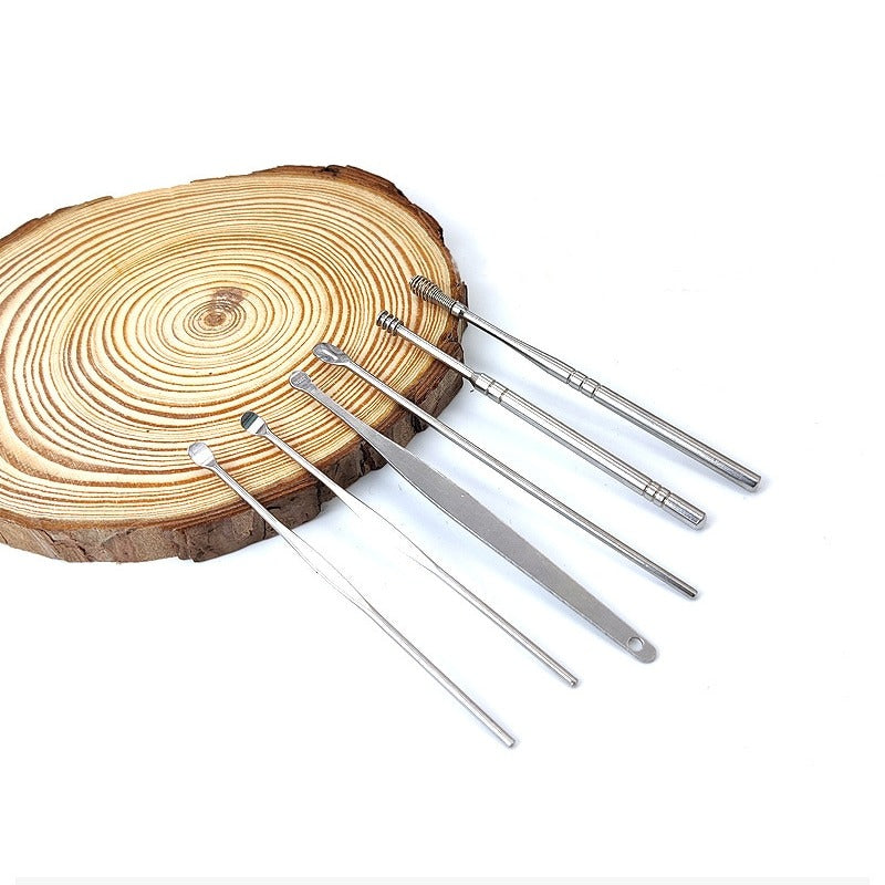 Pack of 3 Sets Stainless Steel Ear Wax Removal Kit with PU Leather Case (6 Pcs per Set) – Portable Ear Cleaner Tool Kit