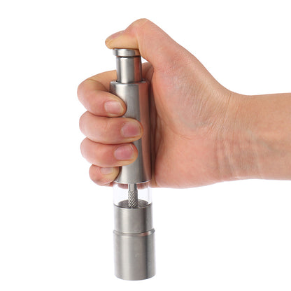 One Handed Operation Thumb Push High Quality Stainless Steel Spice Grinder