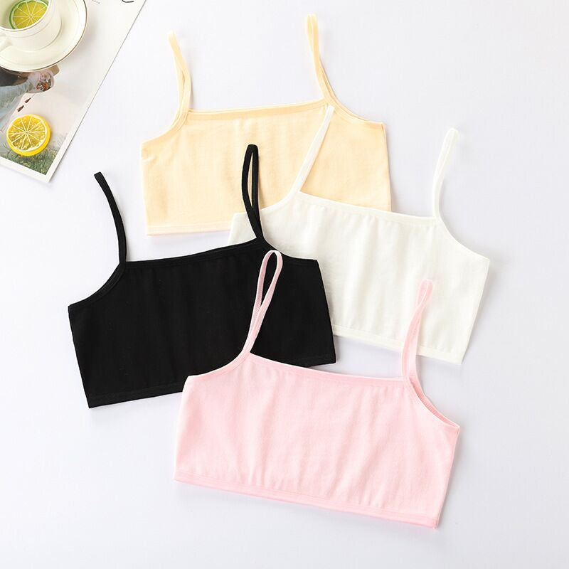Pack Of 5 Solid Colors Baby Girls Comfortable Cotton Camisoles