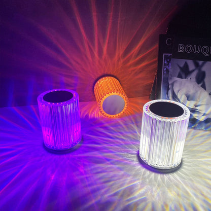 Portable USB Rechargeable RGB Lighting Crystal Touch Control Table Lamp