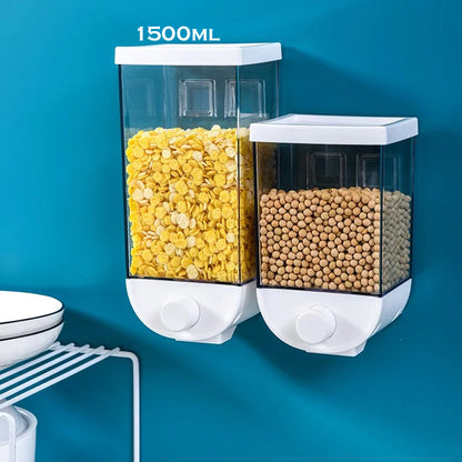 1500ml Transparent Body Eco-Friendly Wall Mounted Grain Storage Box