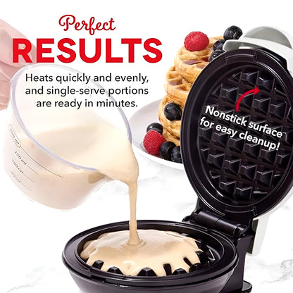 Compact 4-Inch Non-Stick 350-Watt Electric Mini Waffle Maker Machine