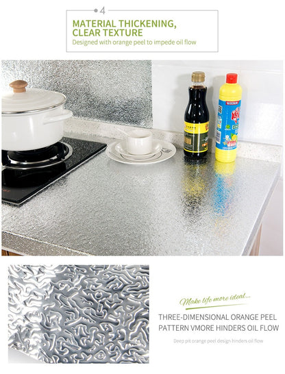40 X 200cm Kitchen Oil-Proof Waterproof Stickers Aluminum Self Adhesive Wall Sticker