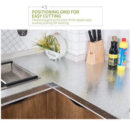 40 X 200cm Kitchen Oil-Proof Waterproof Stickers Aluminum Self Adhesive Wall Sticker