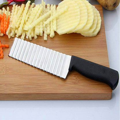 Pack Of 4 French Fries Cutter Stainless Steel Waving Knives