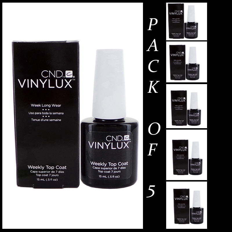 Pack Of 5 CND Vinylux Weekly Top Coat Long Lasting Beauty Tool USA Made