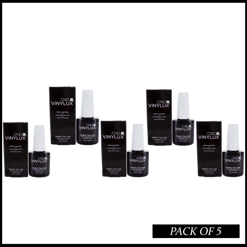 Pack Of 5 CND Vinylux Weekly Top Coat Long Lasting Beauty Tool USA Made