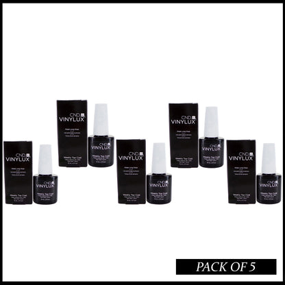 Pack Of 5 CND Vinylux Weekly Top Coat Long Lasting Beauty Tool USA Made
