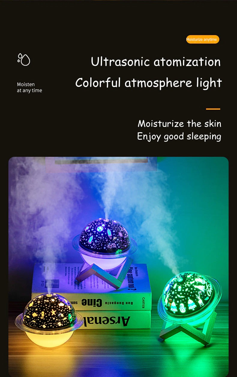 UFO Projection Lamp Air Humidifier Aromatherapy Diffuser For Kid Room Ultrasonic