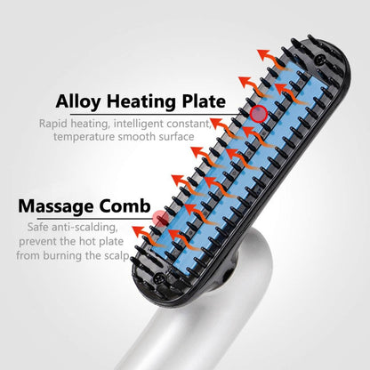 Electric Multifunctional 2-In-1 Heated Hair & Beard Straightener Comb