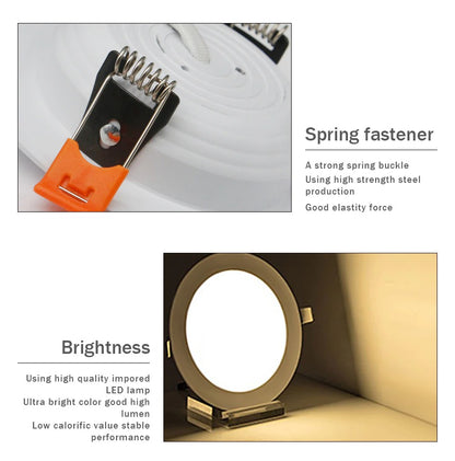 7W Led Downlight Silver AC220V Ceiling Lamp Spot Lighting High Brightness