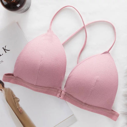 French Triangle Cup Slim Sports Cross Back Bra