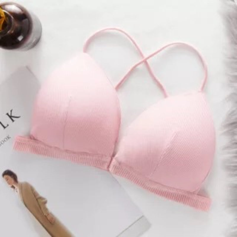 French Triangle Cup Slim Sports Cross Back Bra