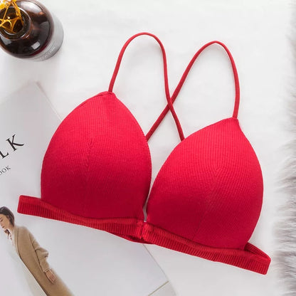 French Triangle Cup Slim Sports Cross Back Bra