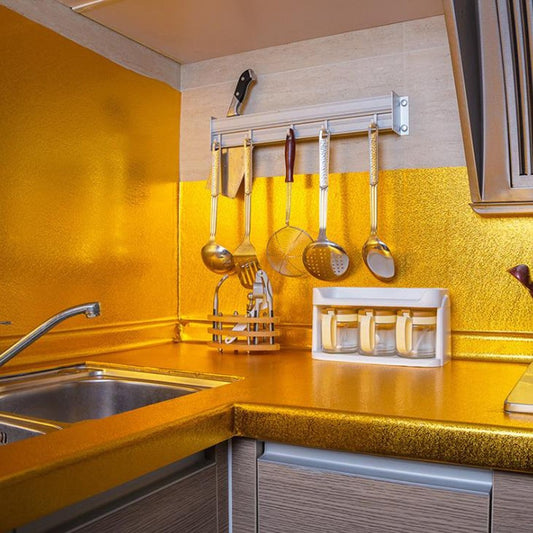 40 X 200cm Kitchen Oil-Proof Waterproof Stickers Aluminum Self Adhesive Wall Sticker